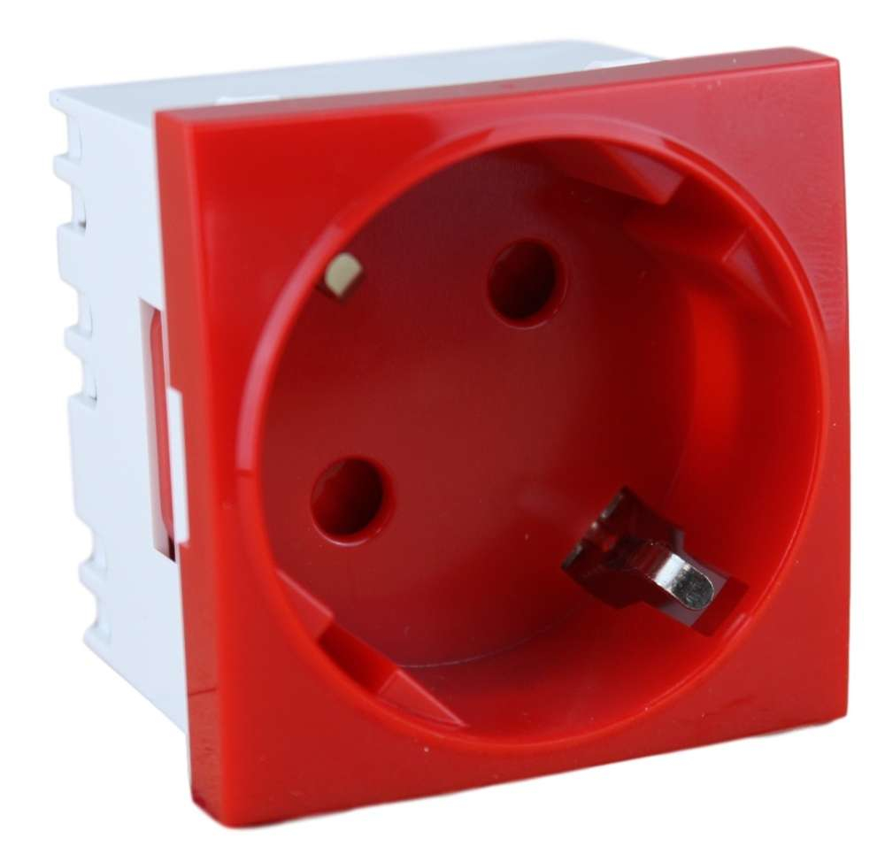 Base de enchufe 45x45mm. rojo
