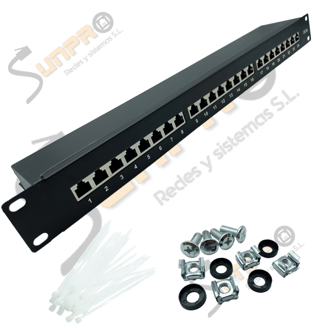 Panel FTP Cat. 6A 24 puertos 19" 1U 500 Mhz 10Gbit IDEAL