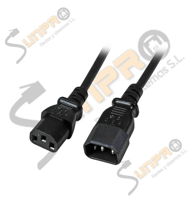 Cable de red C14 M/C13 negro 3x0,75mm. 1,8m