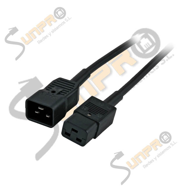 Cable de red C20 M/C19 H negro 3x1,5mm. 2m.