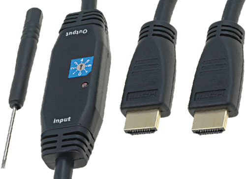 Cable HDMI tipo A M/M 30m. negro amplificado