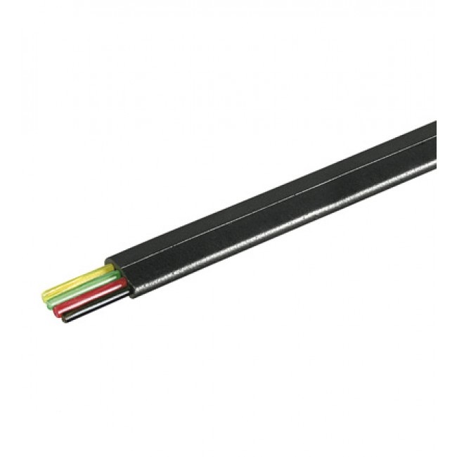 Cable telefonico plano 4 vías negro 100m.