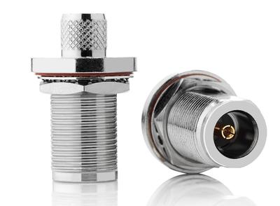 Conector Coaxial N H crimpar RG214 panel