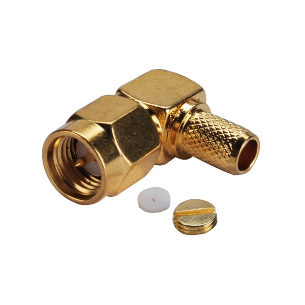 Conector Coaxial SMA M crimpar RG58/223 90º