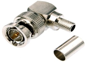 Conector Coaxial BNC M crimpar RG58/223 90º