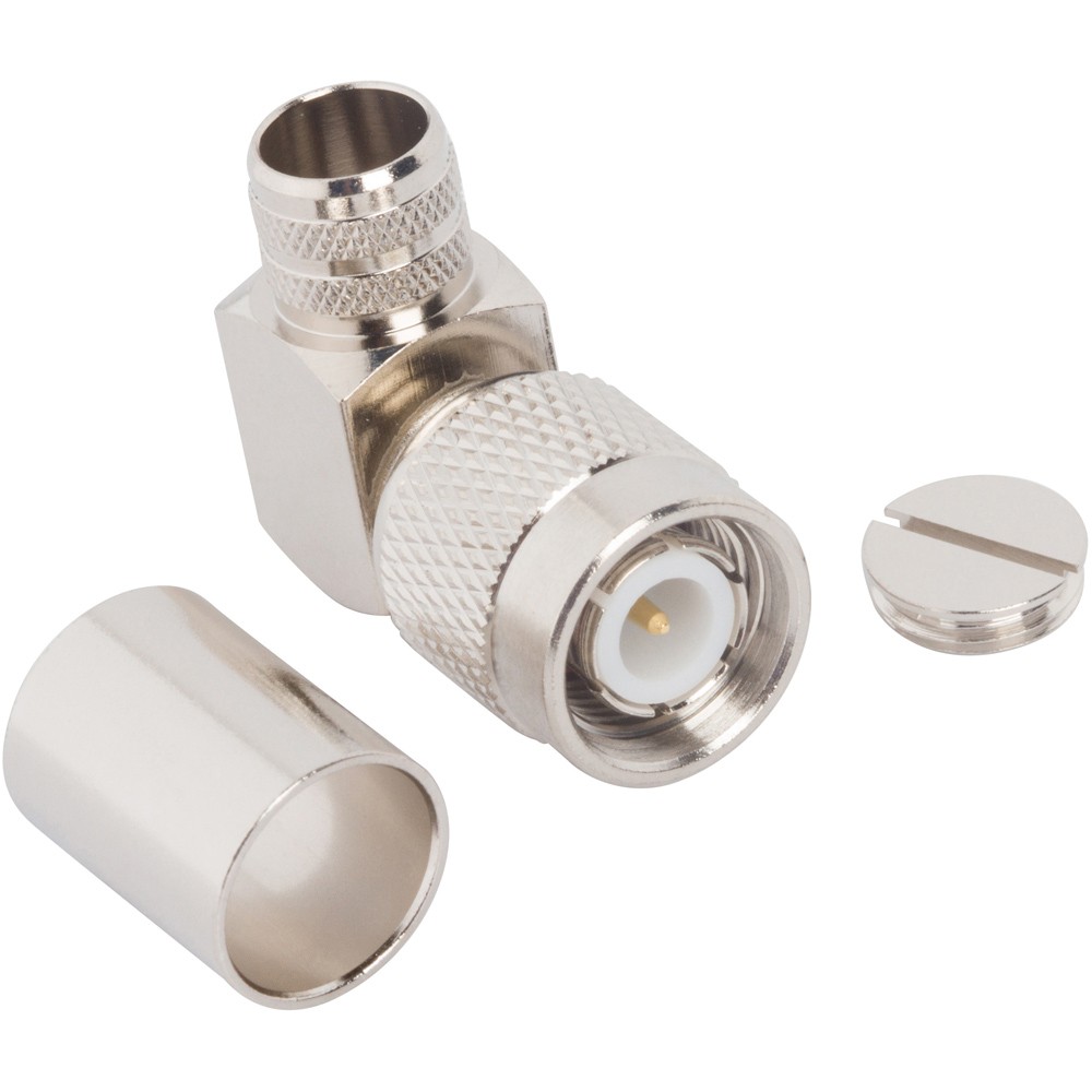 Conector Coaxial TNC M 90º crimpar RG214/LMR400