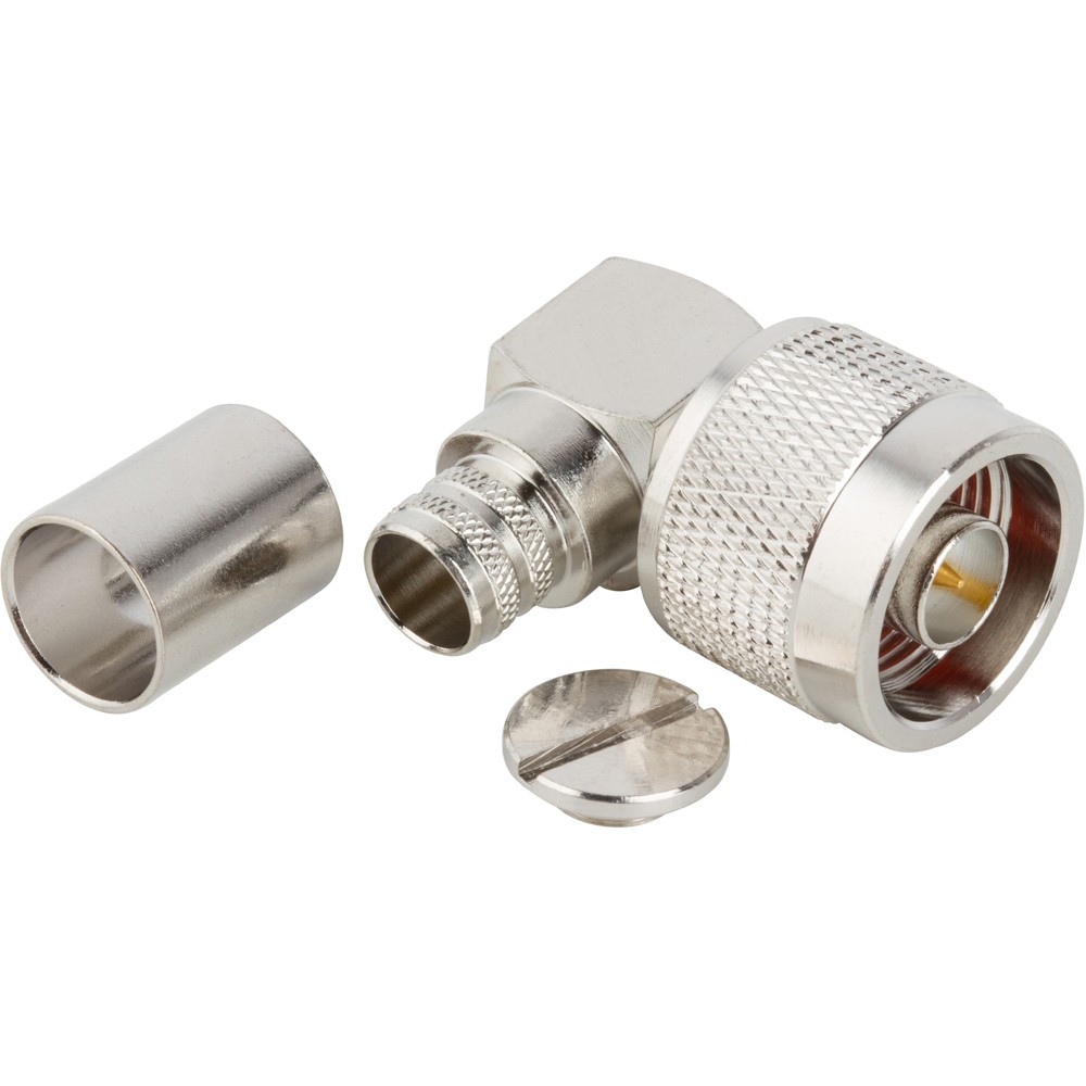 Conector Coaxial N M crimpar LMR400/RG8 90º