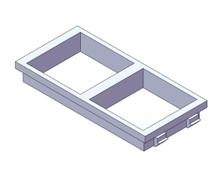 Placa doble 2 huecos de 45x45mm.
