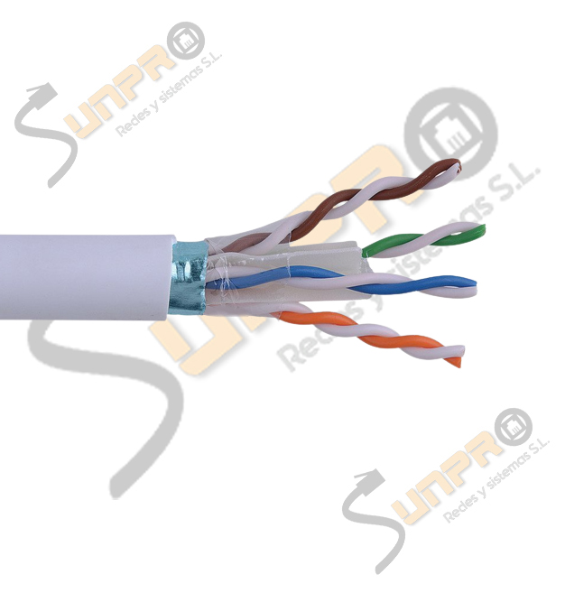 Cable Cat. 6 FTP LSZH 26AWG flexible Cca 100m. blanco