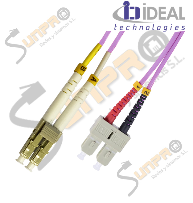 Latiguillo IDEAL LC/SC DUPLEX UPC OM4 MM fucsia 1.9mm 1m.