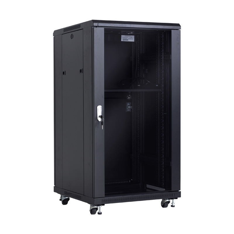 Rack 19" 22U 600x600mm. delantera cristal trasera ciega