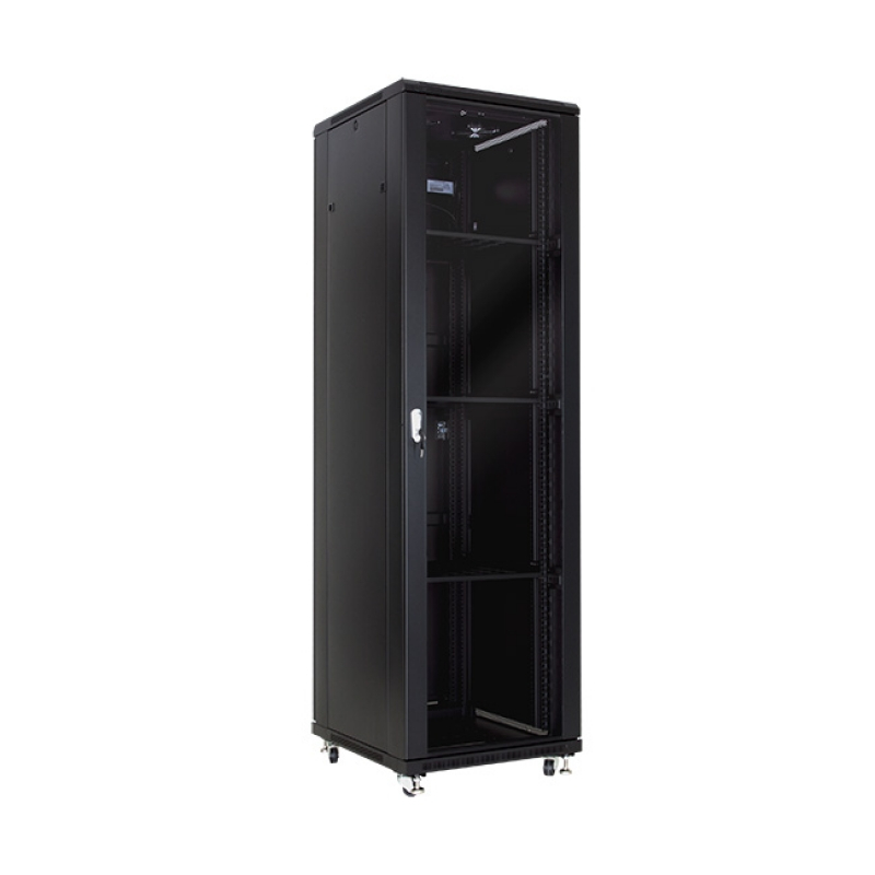 Rack 19" 42U 600x600mm. delantera cristal trasera ciega