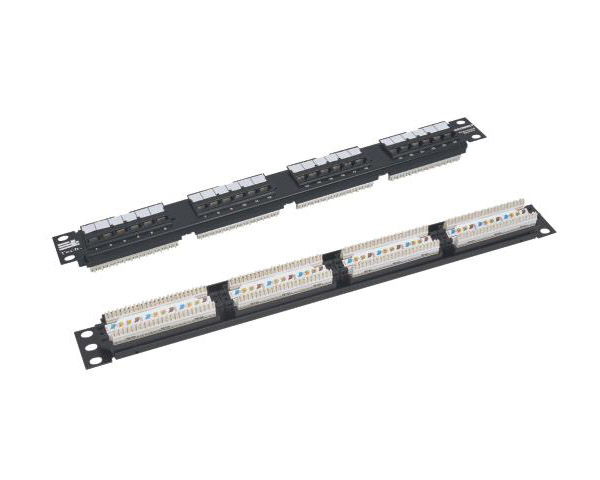 Panel UTP Cat. 6 24 puertos 19" 1U 110 250 Mhz 1 Gbit tipo AMP