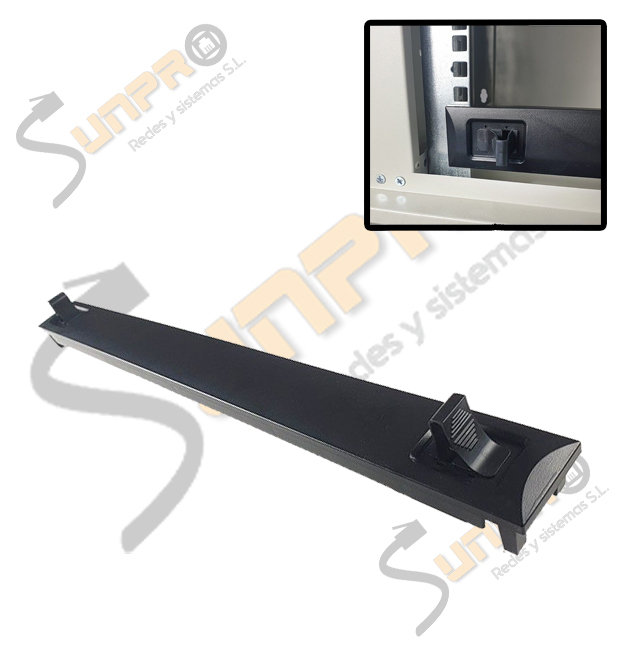 Panel ciego 19" 1U montaje clip sin tornillos negro