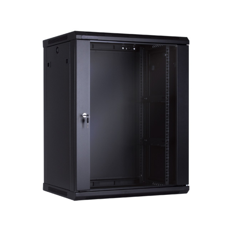 Rack mural 19" 12U 1 Cuerpo F-450mm. puerta cristal