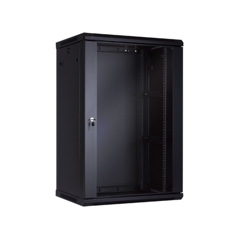 Rack mural 19" 15U 1 Cuerpo F-450mm. puerta de cristal RAL9004
