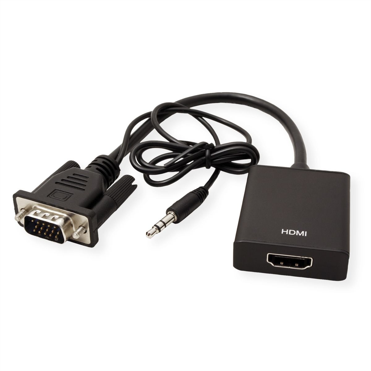 Adaptador VGA a HDMI, VGA+Audio M - HDMI H, 15 cm.