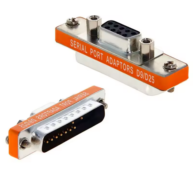Adaptador sub D 9 H/ 25 M Null Modem bajo perfil