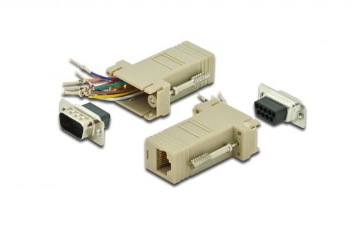 Adaptador sub D configurable 9 M/RJ45 .