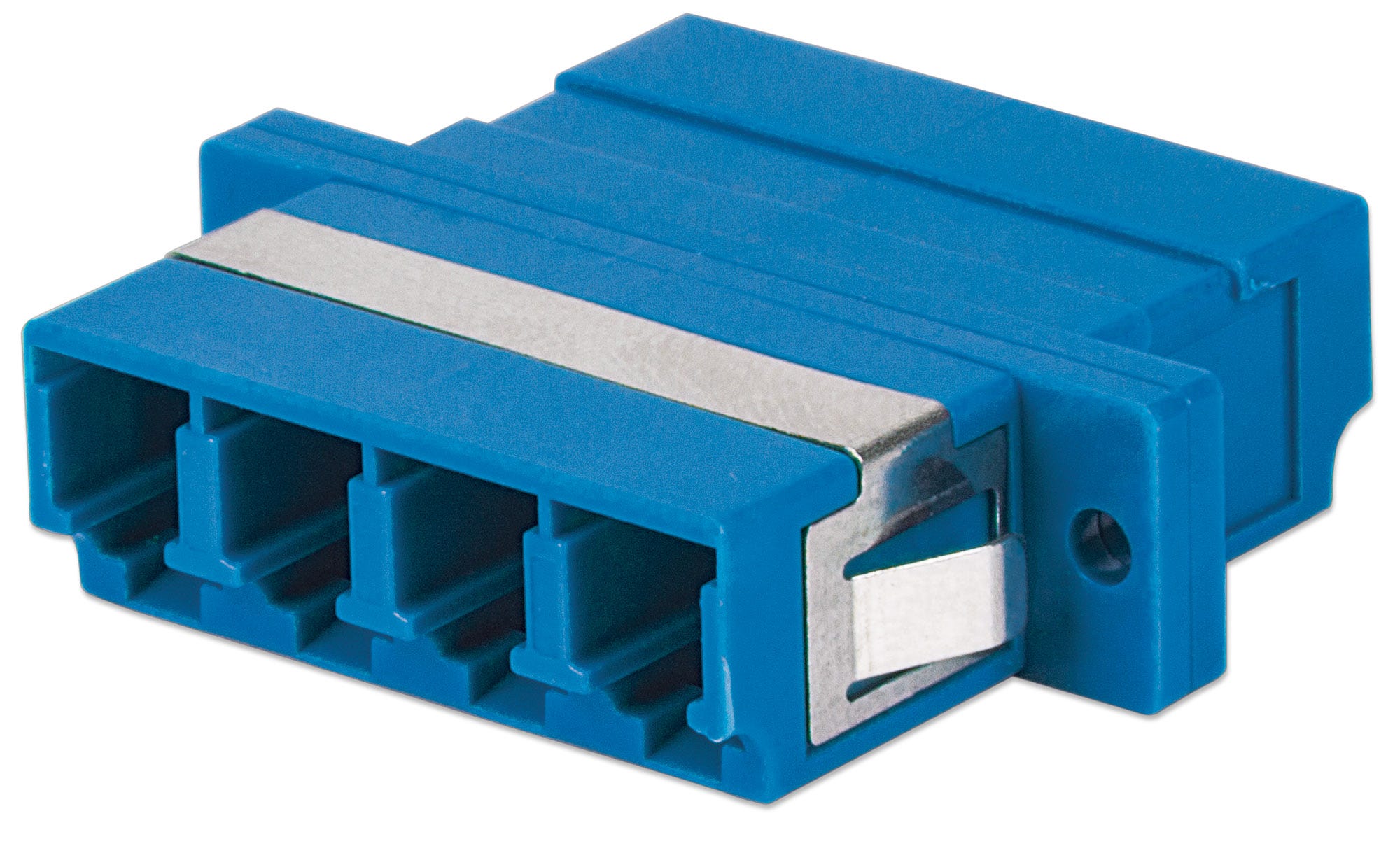 Adaptador LC-UPC cuadruple monomodo azul