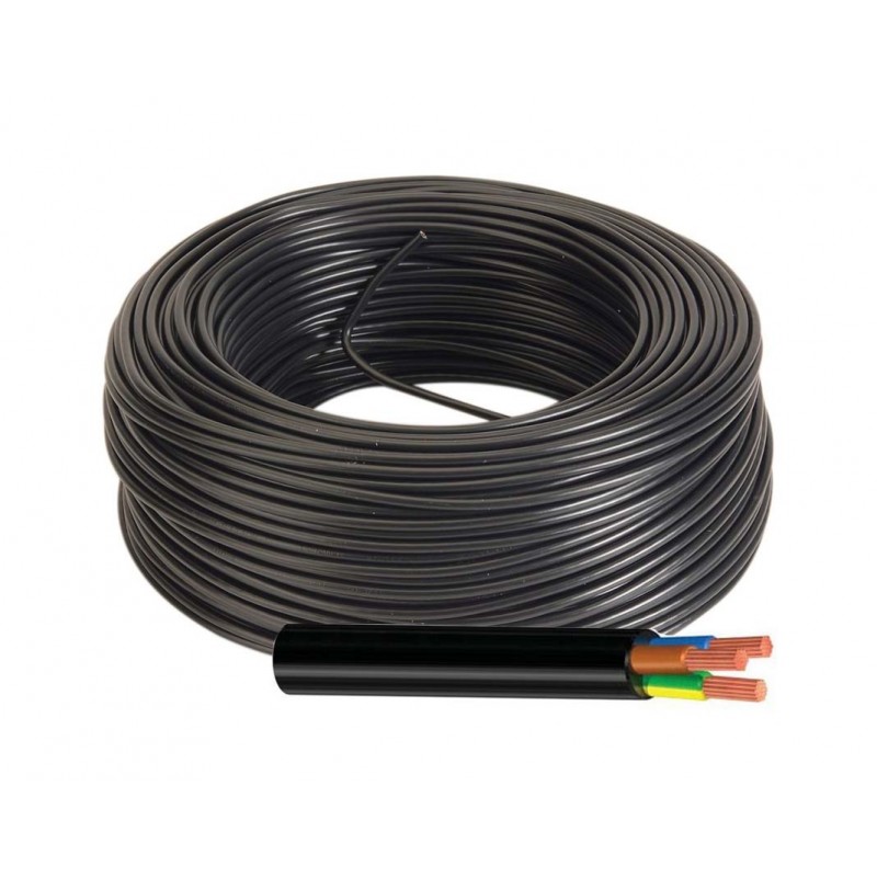 Manguera corriente 3x1,5 mm Rollo 100m VV-K negra