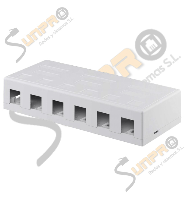 Caja de concentración para 6 RJ45 keystone