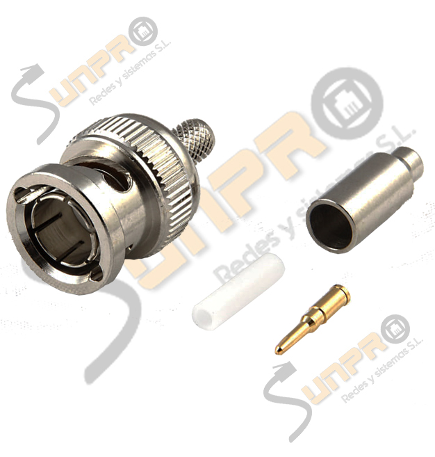 Conector Coaxial BNC 75 Ohm. M crimpar Flex 2/RG179