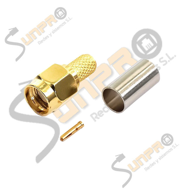 Conector Coaxial SMA RP M pin H crimpar RG58/223