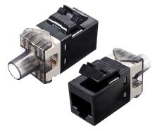 Modulo H RJ45 Cat. 6 UTP 180º 110 250 Mhz 1 Gbit tipo Amp negro .