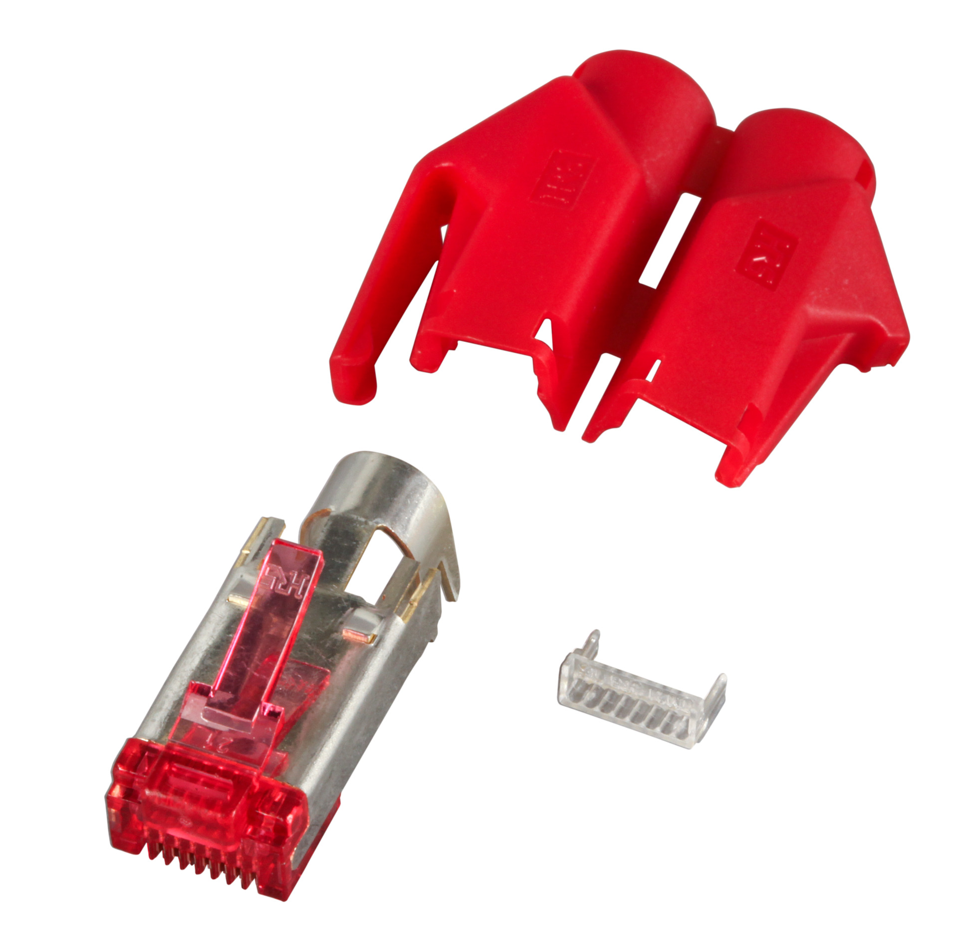 Conector RJ49 Cat.6 TM21 Hirose+protector rojo+guía 100 pzas.