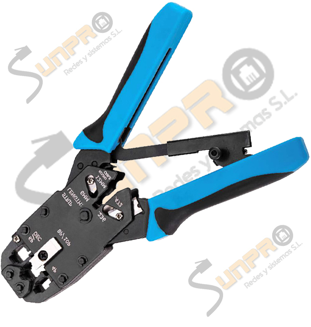 Herramienta crimpar RJ45, 12, 11, 9 con carraca .