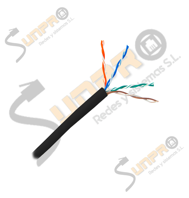 Cable Cat. 6 UTP LSZH Cca flexible 100m. negro