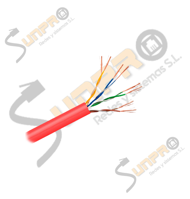 Cable Cat. 6 UTP LSZH Cca flexible 100m. rojo