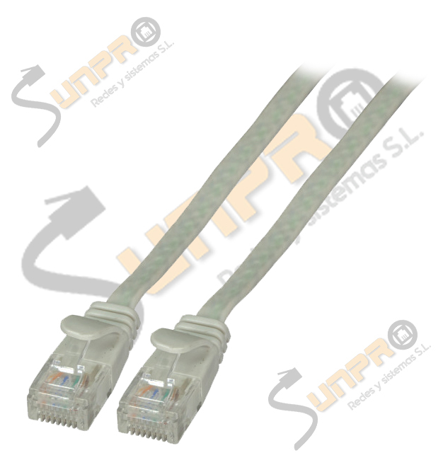 Latiguillo plano Cat. 6A UTP 3m. gris