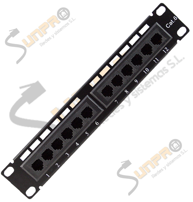 Panel UTP Cat. 6 12 puertos 10"