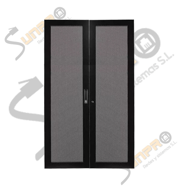 Puerta doble perforada 42U ancho 800