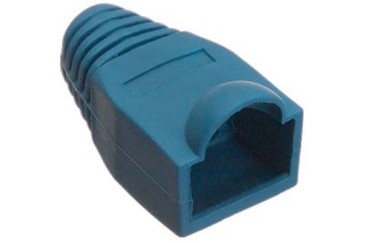 Protector conector RJ45 macho con nido azul