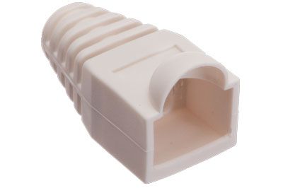 Protector conector RJ45 macho con nido blanco
