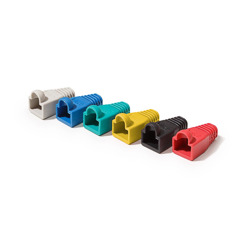 Protector conector RJ45 macho con nido gris