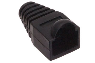Protector conector RJ45 macho con nido negro