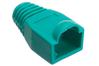Protector conector RJ45 macho con nido verde
