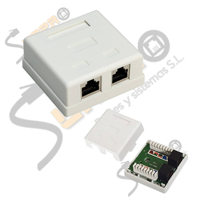 Roseta doble Cat. 5e UTP RJ45