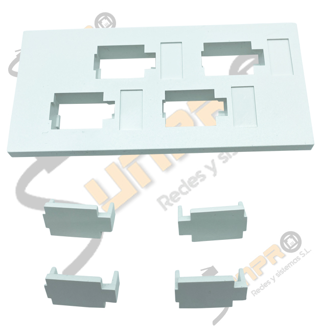 Placa con ventana cuadruple 45x90mm.