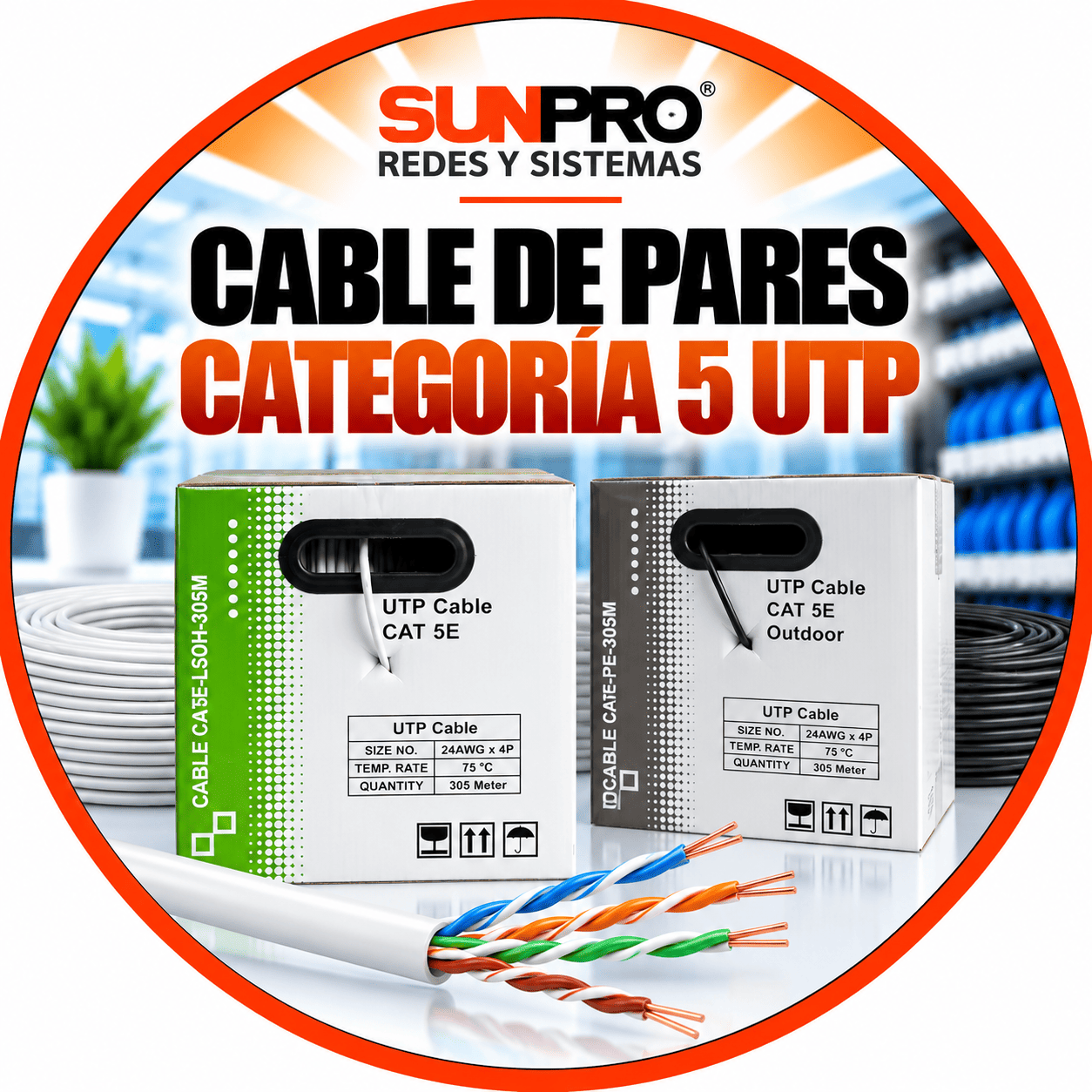 CABLE DE PARES CATEGORÍA 5 UTP