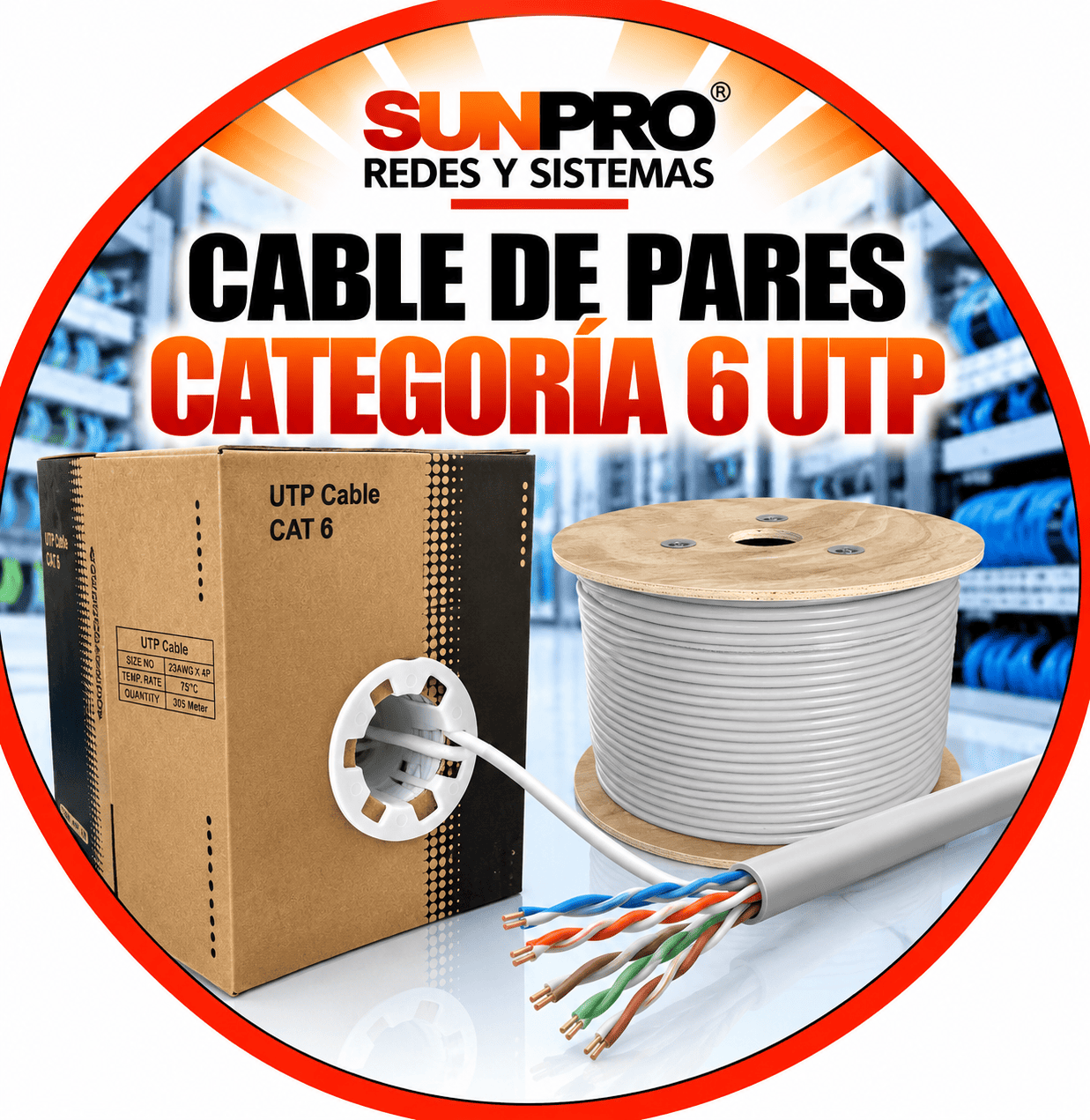 CABLE DE PARES CATEGORÍA 6 UTP